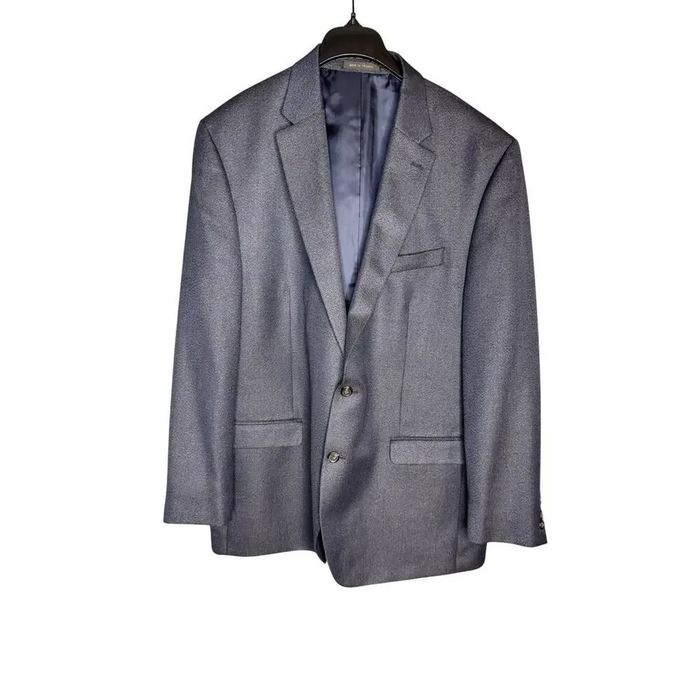 Chaps Blazer Sport Coat Lot 2 Mens 44L Navy Microcheck 2 Button Classic Fit
